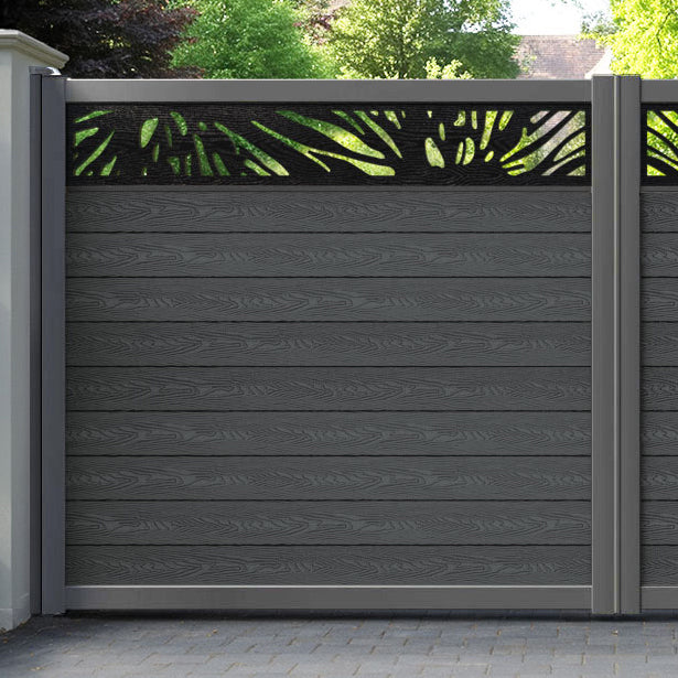 Classic Poppy Straight Top Driveway Gate - Dark Grey - Top Screen