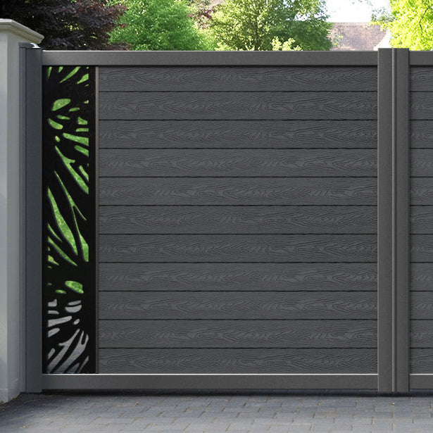 Classic Poppy Straight Top Driveway Gate - Dark Grey - End Screen
