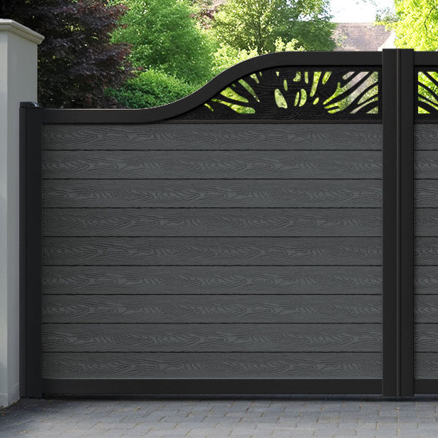Classic Poppy Curved Top Driveway Gate - Dark Grey - Top Screen