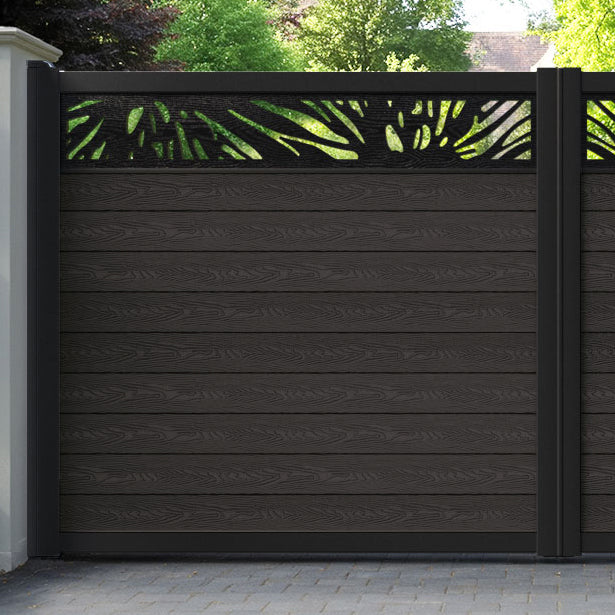 Classic Poppy Straight Top Driveway Gate - Dark Oak - Top Screen
