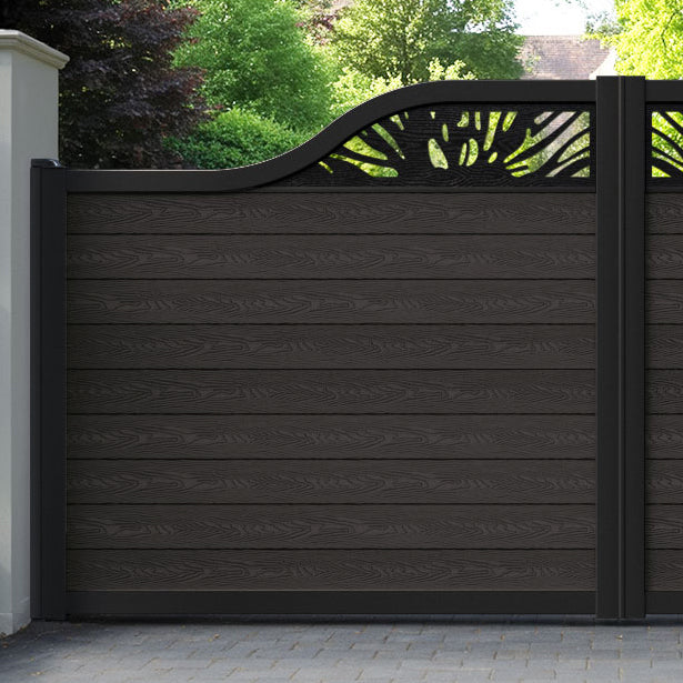 Classic Poppy Curved Top Driveway Gate - Dark Oak - Top Screen