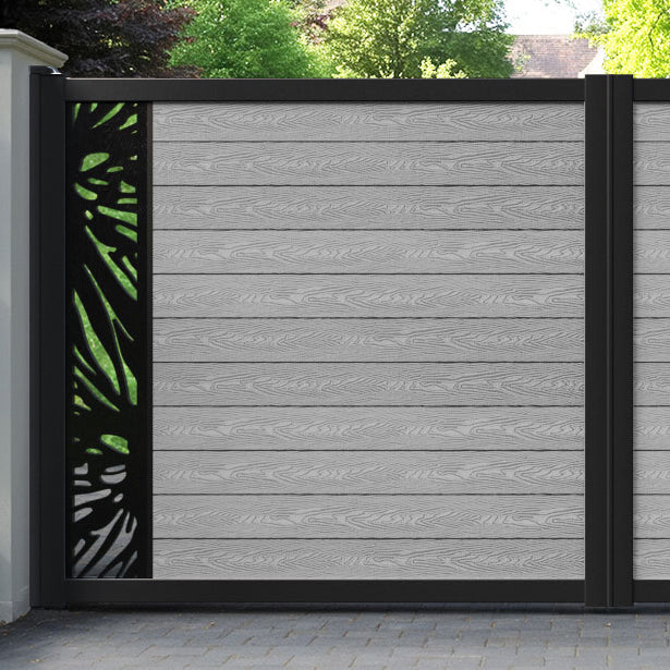 Classic Poppy Straight Top Driveway Gate - Light Grey - End Screen