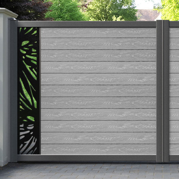 Classic Poppy Straight Top Driveway Gate - Light Grey - End Screen