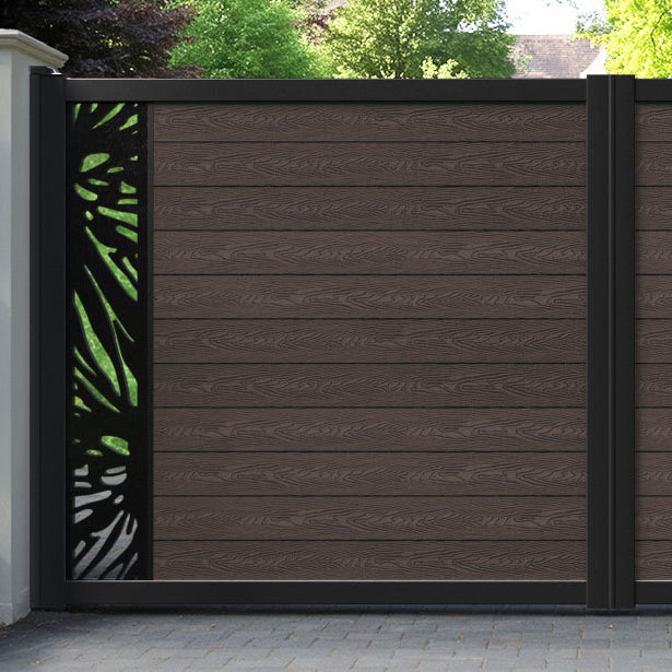 Classic Poppy Straight Top Driveway Gate - Mid Brown - End Screen