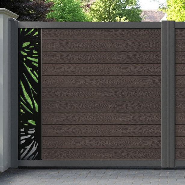 Classic Poppy Straight Top Driveway Gate - Mid Brown - End Screen