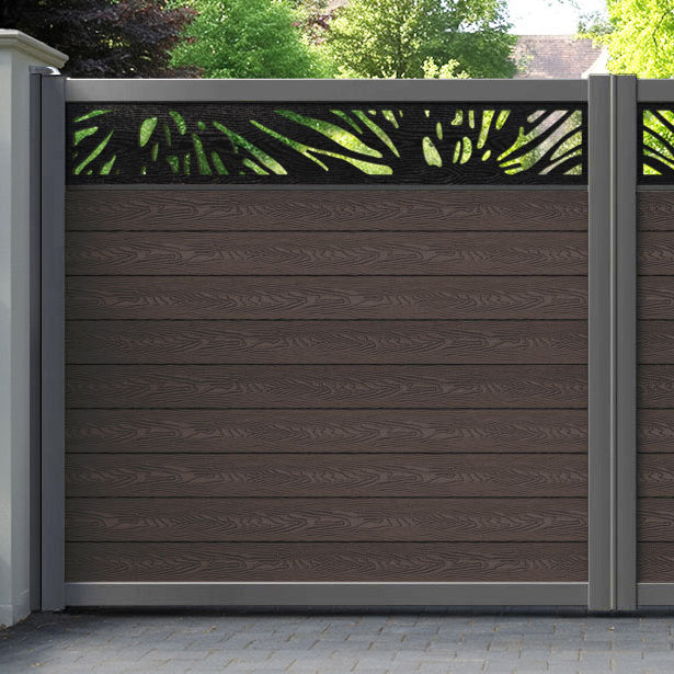 Classic Poppy Straight Top Driveway Gate - Mid Brown - Top Screen