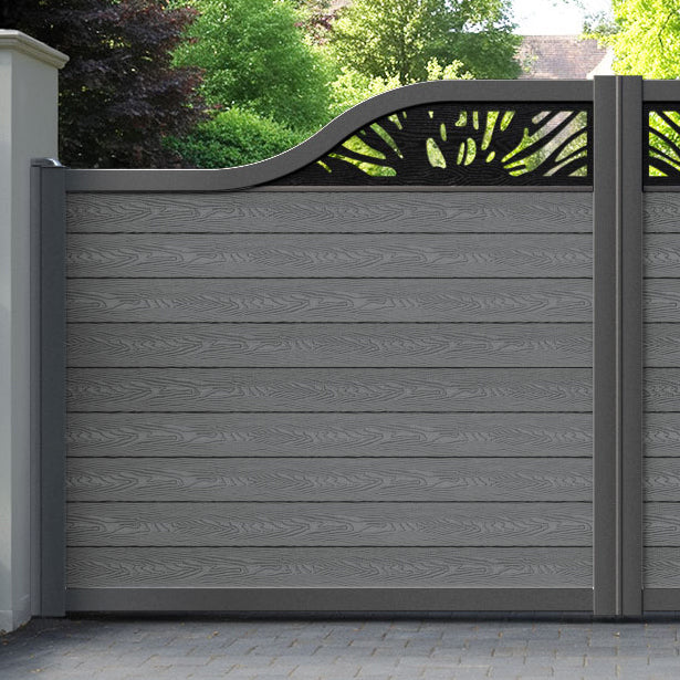 Classic Poppy Curved Top Driveway Gate - Mid Grey - Top Screen