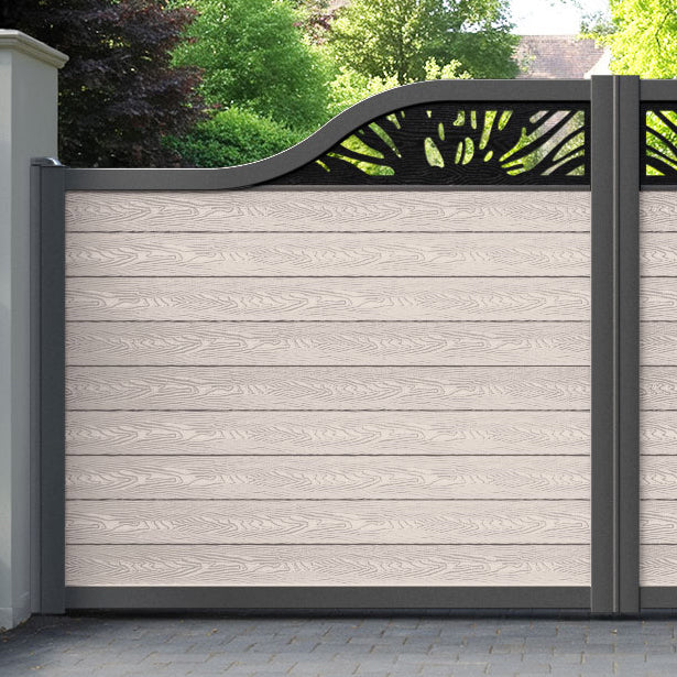 Classic Poppy Curved Top Driveway Gate - Mid Stone - Top Screen