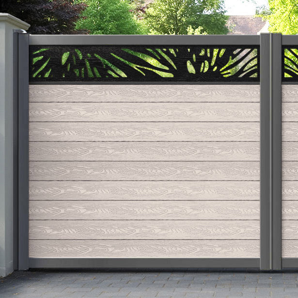 Classic Poppy Straight Top Driveway Gate - Mid Stone - Top Screen