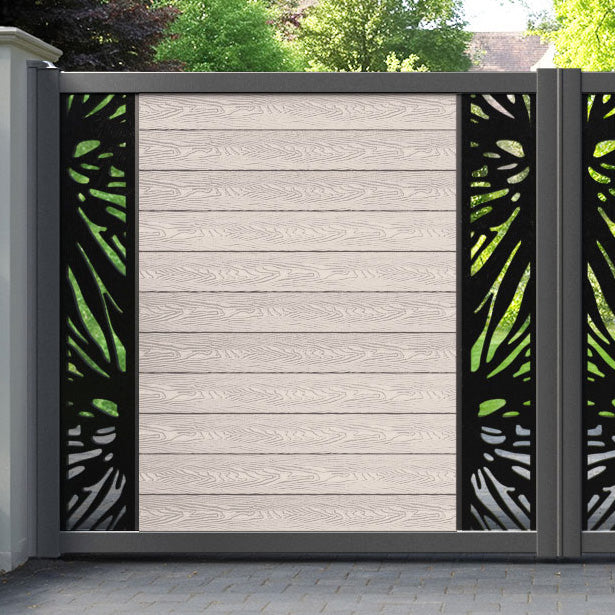 Classic Poppy Straight Top Driveway Gate - Mid Stone - Middle & End Screen