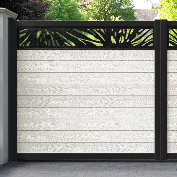 Classic Poppy Straight Top Driveway Gate - Light Stone - Top Screen