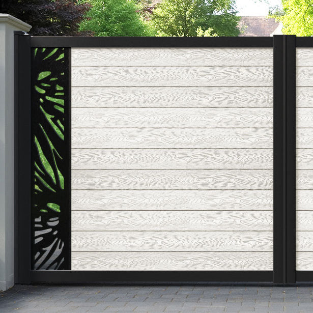 Classic Poppy Straight Top Driveway Gate - Light Stone - End Screen