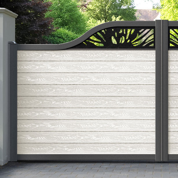 Classic Poppy Curved Top Driveway Gate - Light Stone - Top Screen