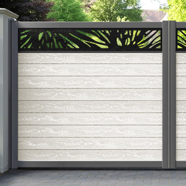 Classic Poppy Straight Top Driveway Gate - Light Stone - Top Screen