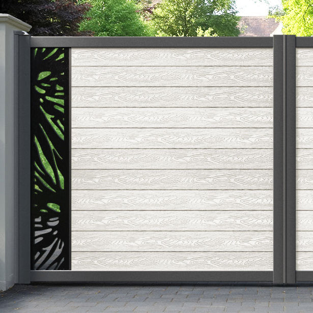 Classic Poppy Straight Top Driveway Gate - Light Stone - End Screen