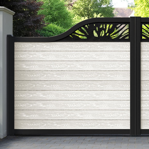 Classic Poppy Curved Top Driveway Gate - Light Stone - Top Screen