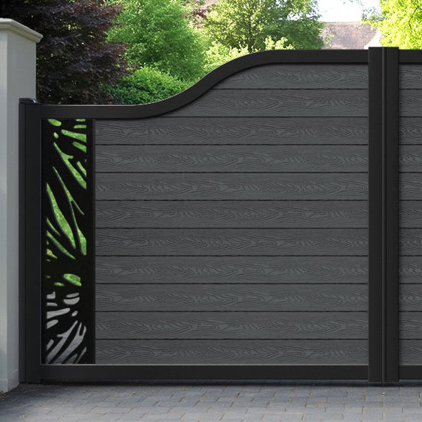Classic Poppy Curved Top Driveway Gate - Dark Grey - End Screen