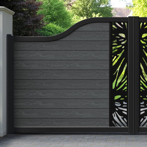 Classic Poppy Curved Top Driveway Gate - Dark Grey - Middle Screen
