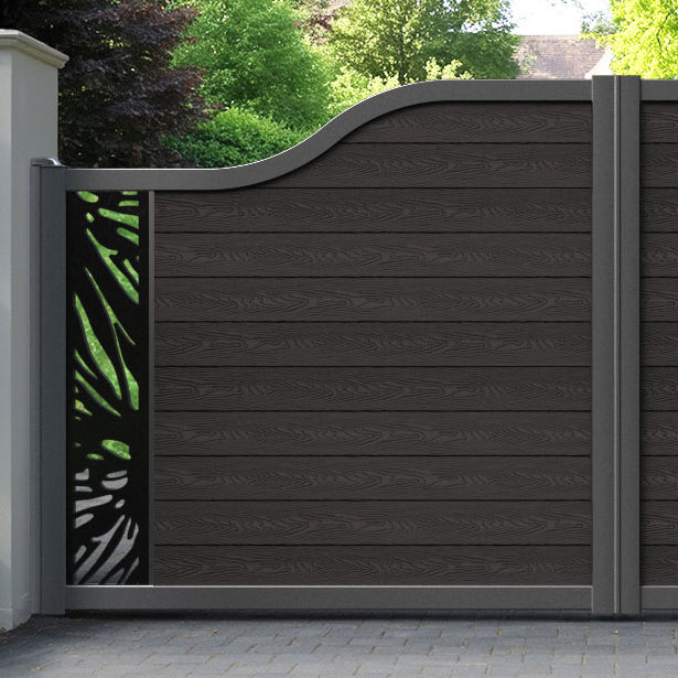 Classic Poppy Curved Top Driveway Gate - Dark Oak - End Screen