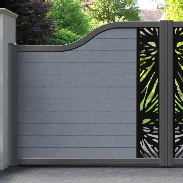 Fusion Poppy Curved Top Driveway Gate - Anthracite - Middle Screen