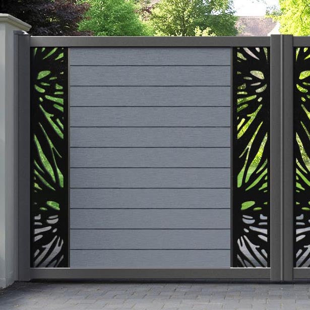 Fusion Poppy Straight Top Driveway Gate - Anthracite - Middle & End Screen