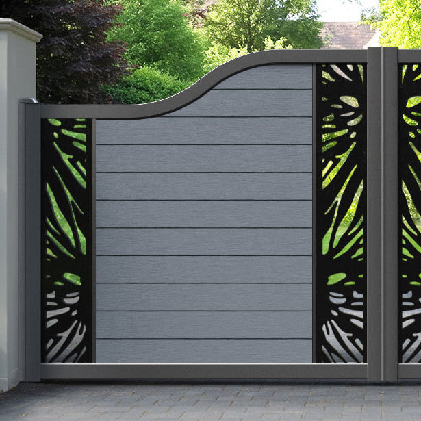 Fusion Poppy Curved Top Driveway Gate - Anthracite - Middle & End Screen