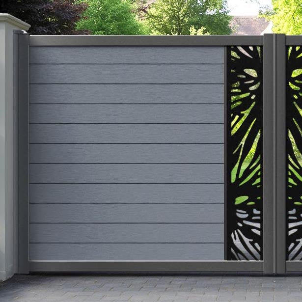 Fusion Poppy Straight Top Driveway Gate - Anthracite - Middle Screen