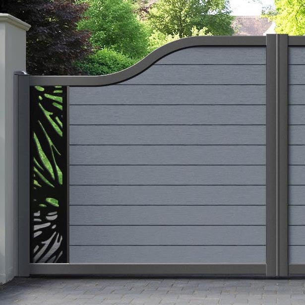 Fusion Poppy Curved Top Driveway Gate - Anthracite - End Screen