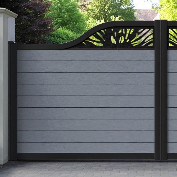 Fusion Poppy Curved Top Driveway Gate - Anthracite - Top Screen
