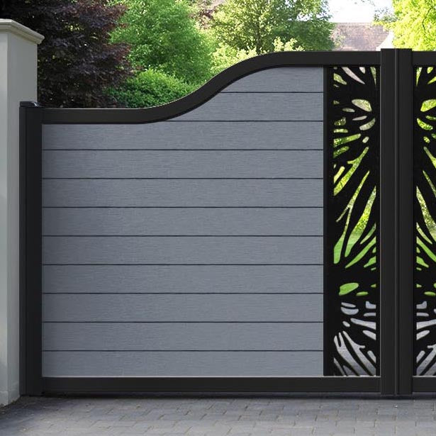 Fusion Poppy Curved Top Driveway Gate - Anthracite - Middle Screen