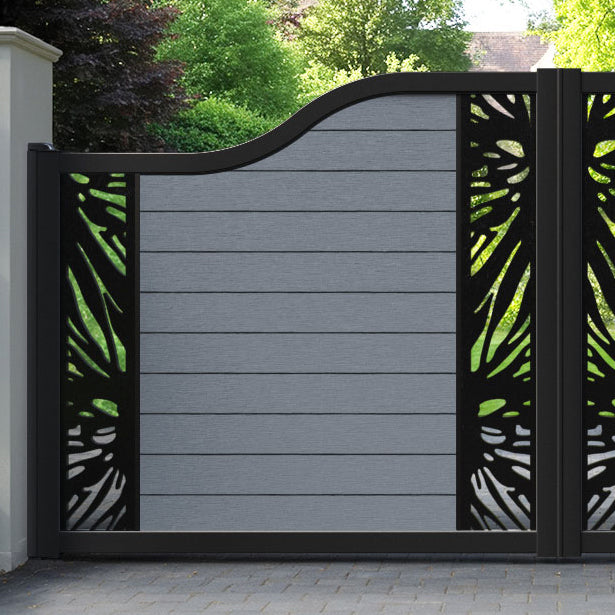 Fusion Poppy Curved Top Driveway Gate - Anthracite - Middle & End Screen