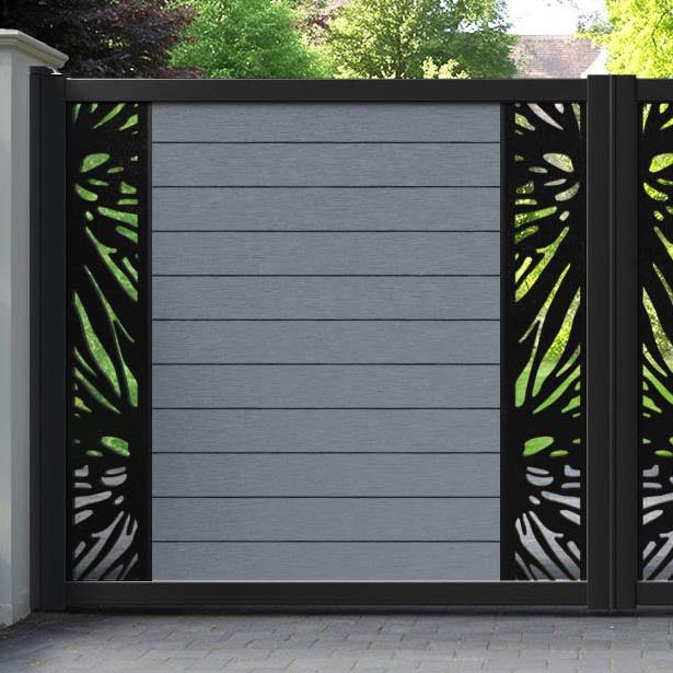 Fusion Poppy Straight Top Driveway Gate - Anthracite - Middle & End Screen