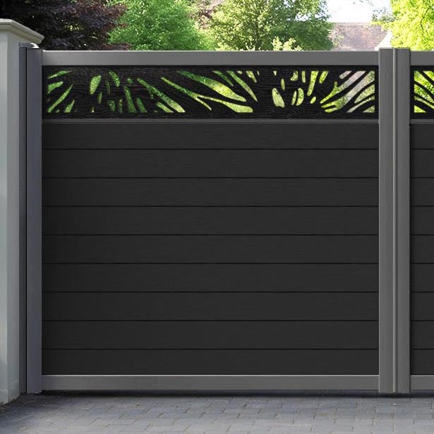 Fusion Poppy Straight Top Driveway Gate - Black - Top Screen