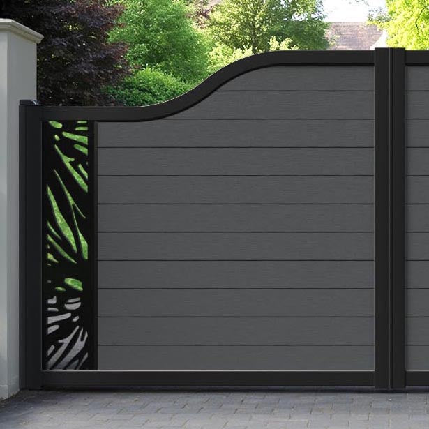 Fusion Poppy Curved Top Driveway Gate - Dark Grey - End Screen
