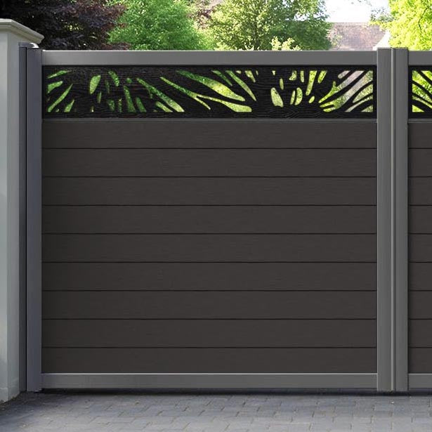 Fusion Poppy Straight Top Driveway Gate - Dark Oak - Top Screen