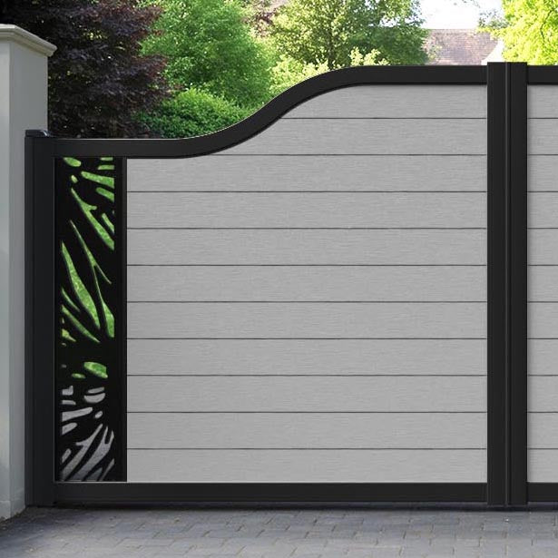 Fusion Poppy Curved Top Driveway Gate - Light Grey - End Screen