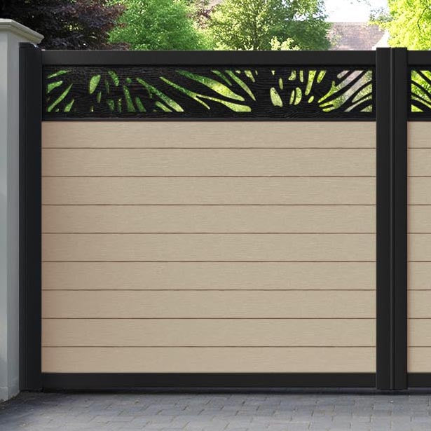 Fusion Poppy Straight Top Driveway Gate - Light Oak - Top Screen