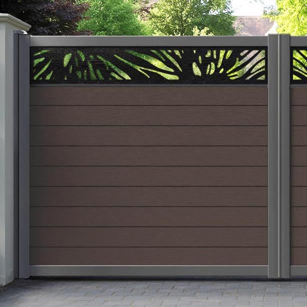 Fusion Poppy Straight Top Driveway Gate - Mid Brown - Top Screen