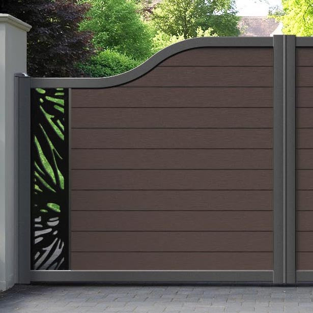 Fusion Poppy Curved Top Driveway Gate - Mid Brown - End Screen