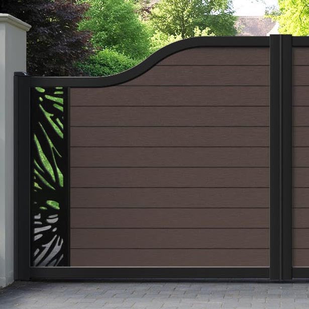 Fusion Poppy Curved Top Driveway Gate - Mid Brown - End Screen