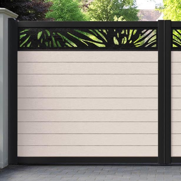 Fusion Poppy Straight Top Driveway Gate - Mid Stone - Top Screen