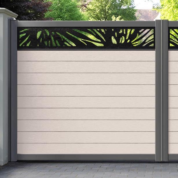 Fusion Poppy Straight Top Driveway Gate - Mid Stone - Top Screen