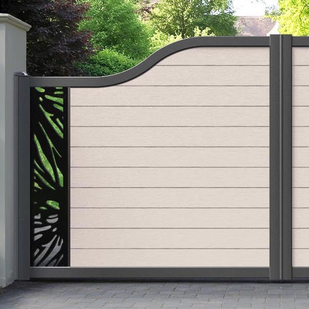 Fusion Poppy Curved Top Driveway Gate - Mid Stone - End Screen