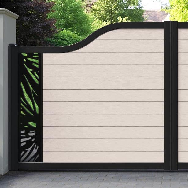 Fusion Poppy Curved Top Driveway Gate - Mid Stone - End Screen