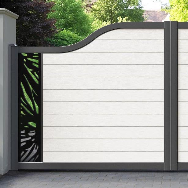 Fusion Poppy Curved Top Driveway Gate - Light Stone - End Screen