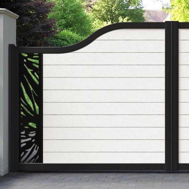 Fusion Poppy Curved Top Driveway Gate - Light Stone - End Screen