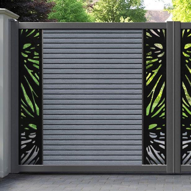 Hudson Poppy Straight Top Driveway Gate - Anthracite - Middle & End Screen