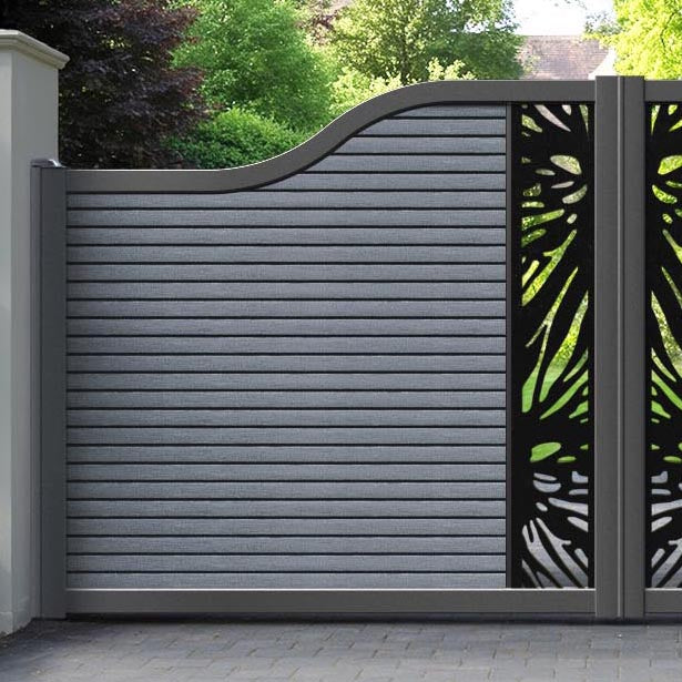 Hudson Poppy Curved Top Driveway Gate - Anthracite - Middle Screen