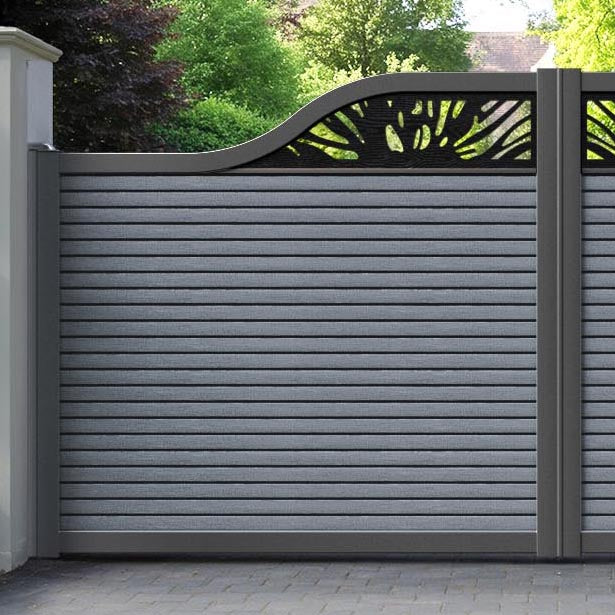 Hudson Poppy Curved Top Driveway Gate - Anthracite - Top Screen
