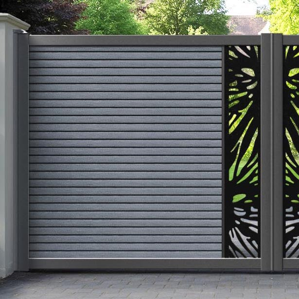 Hudson Poppy Straight Top Driveway Gate - Anthracite - Middle Screen